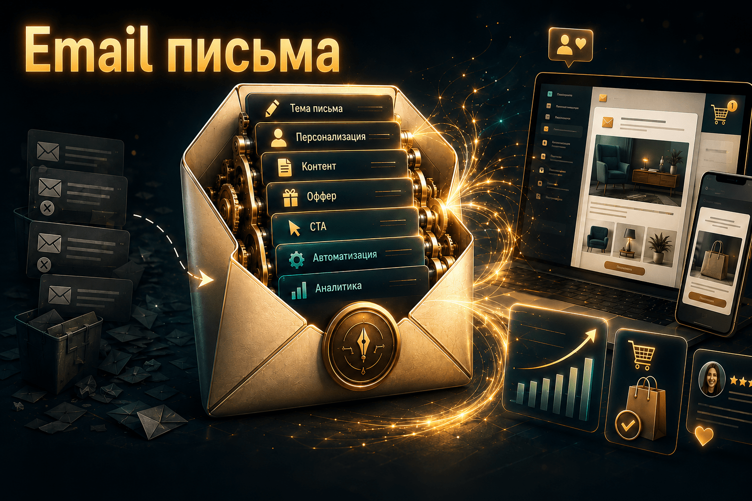 Разработка имейл писем - кп, дизайн, верстка