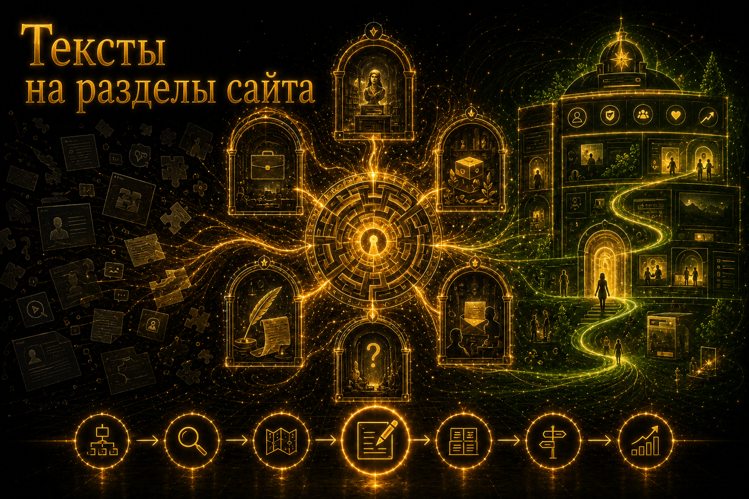 Разработка текстов в разделы сайта