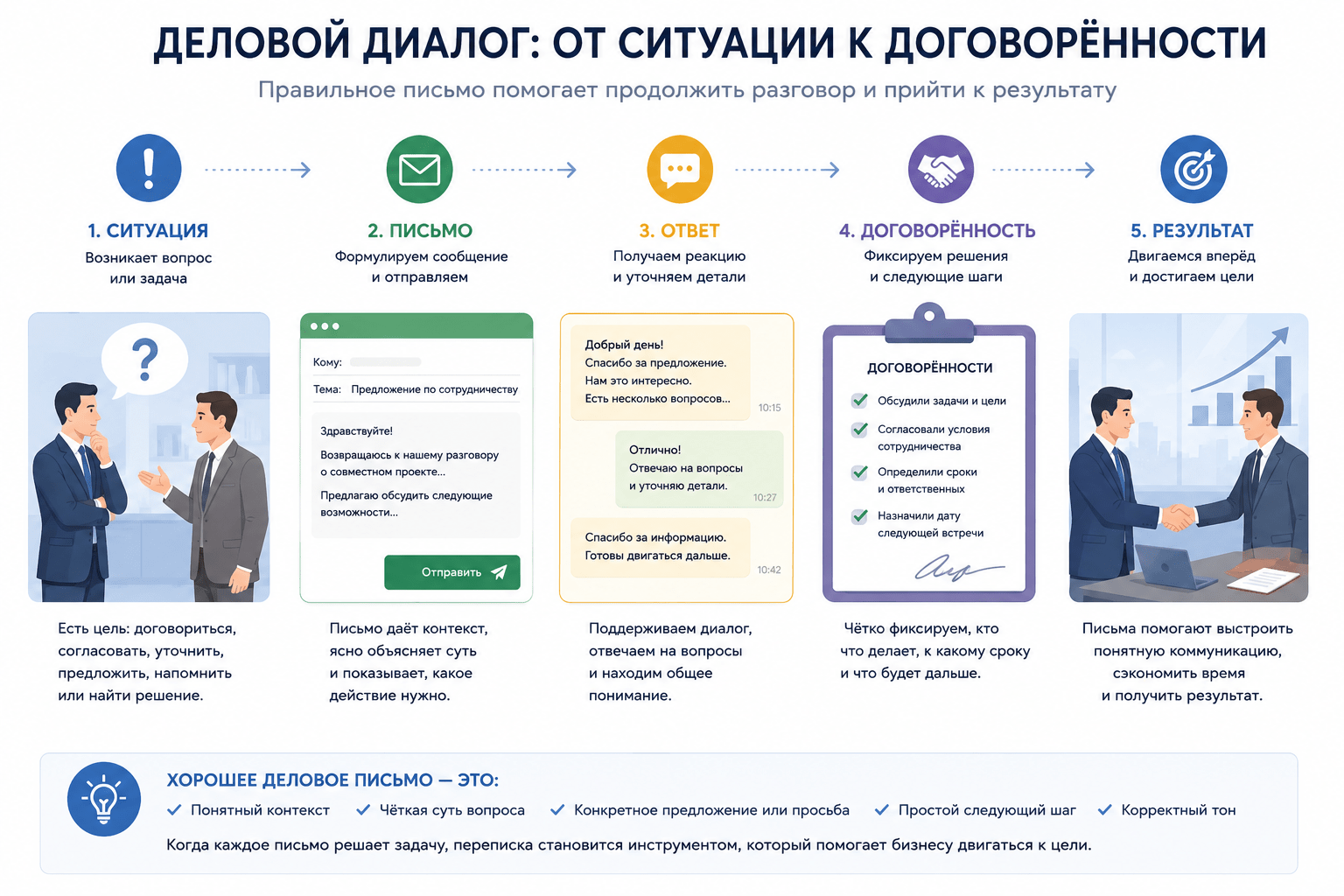 Деловой диалог от ситуации к договорённости и результату