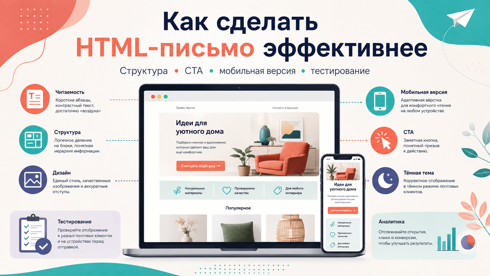 Как сделать HTML-письмо эффективнее – структура, CTA, мобильная версия и тестирование