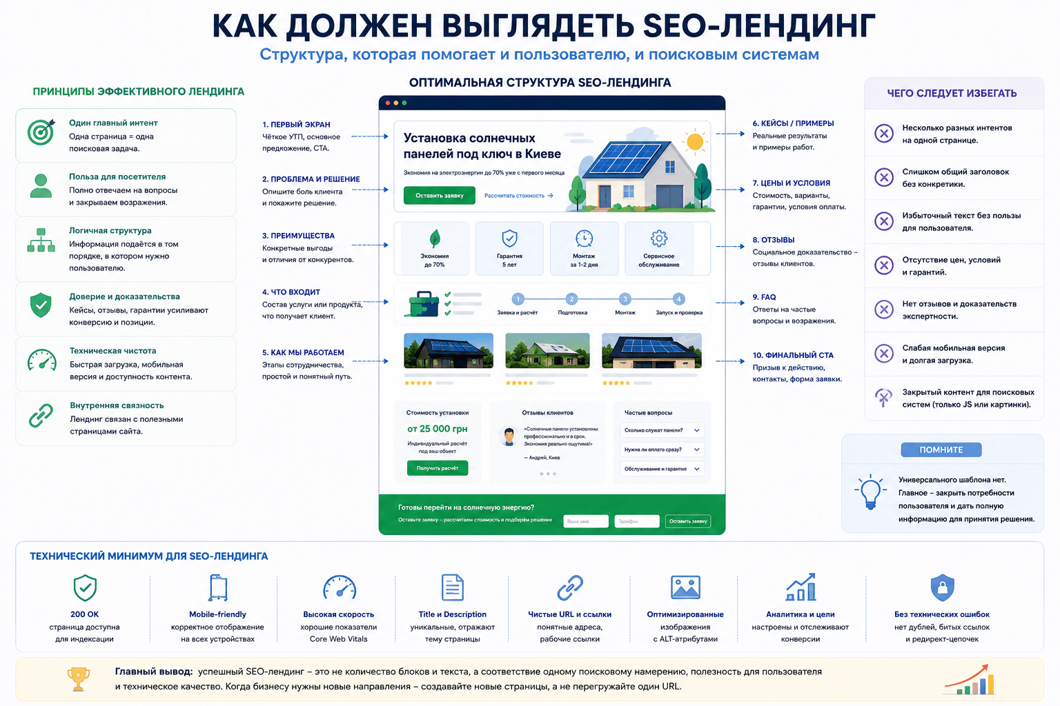 Как должен выглядеть SEO-лендинг – структура коммерческой страницы