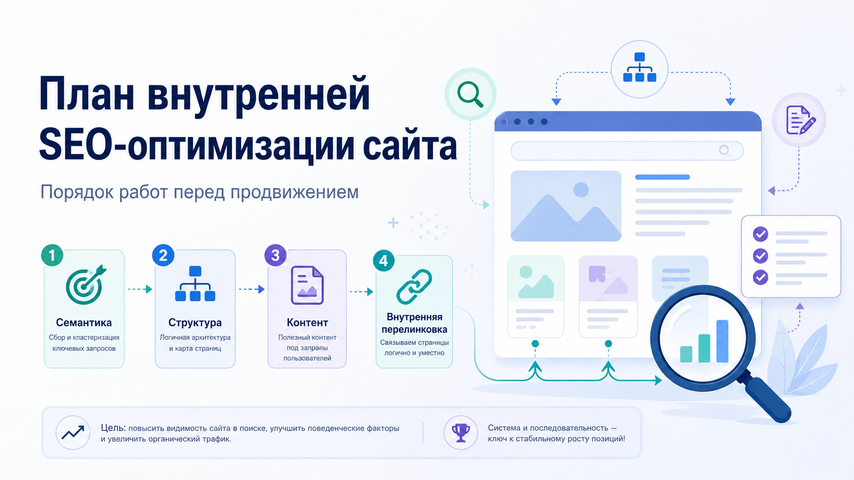 План внутренней SEO-оптимизации сайта перед продвижением