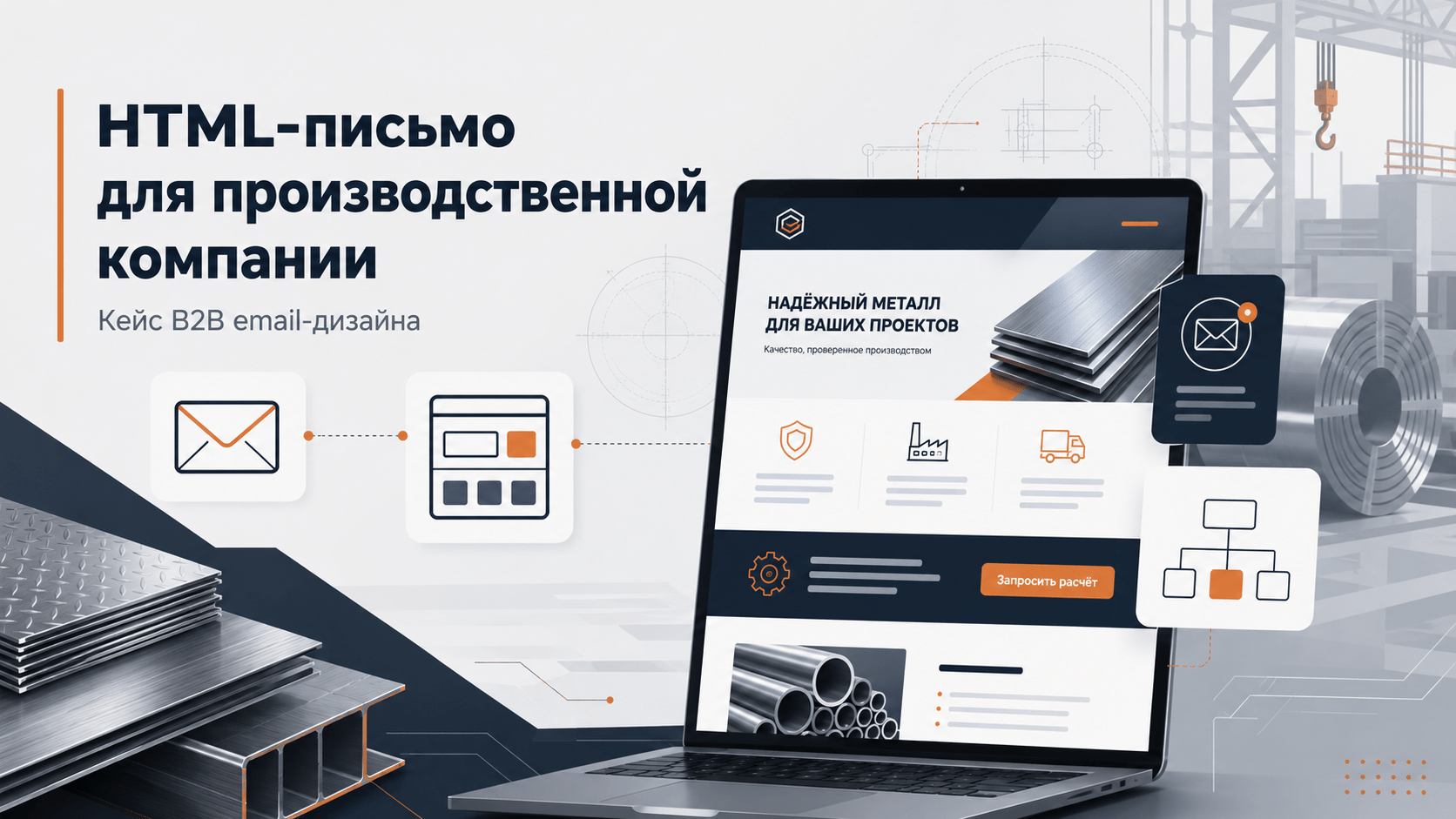 HTML-письмо для производственной компании – B2B кейс email-дизайна