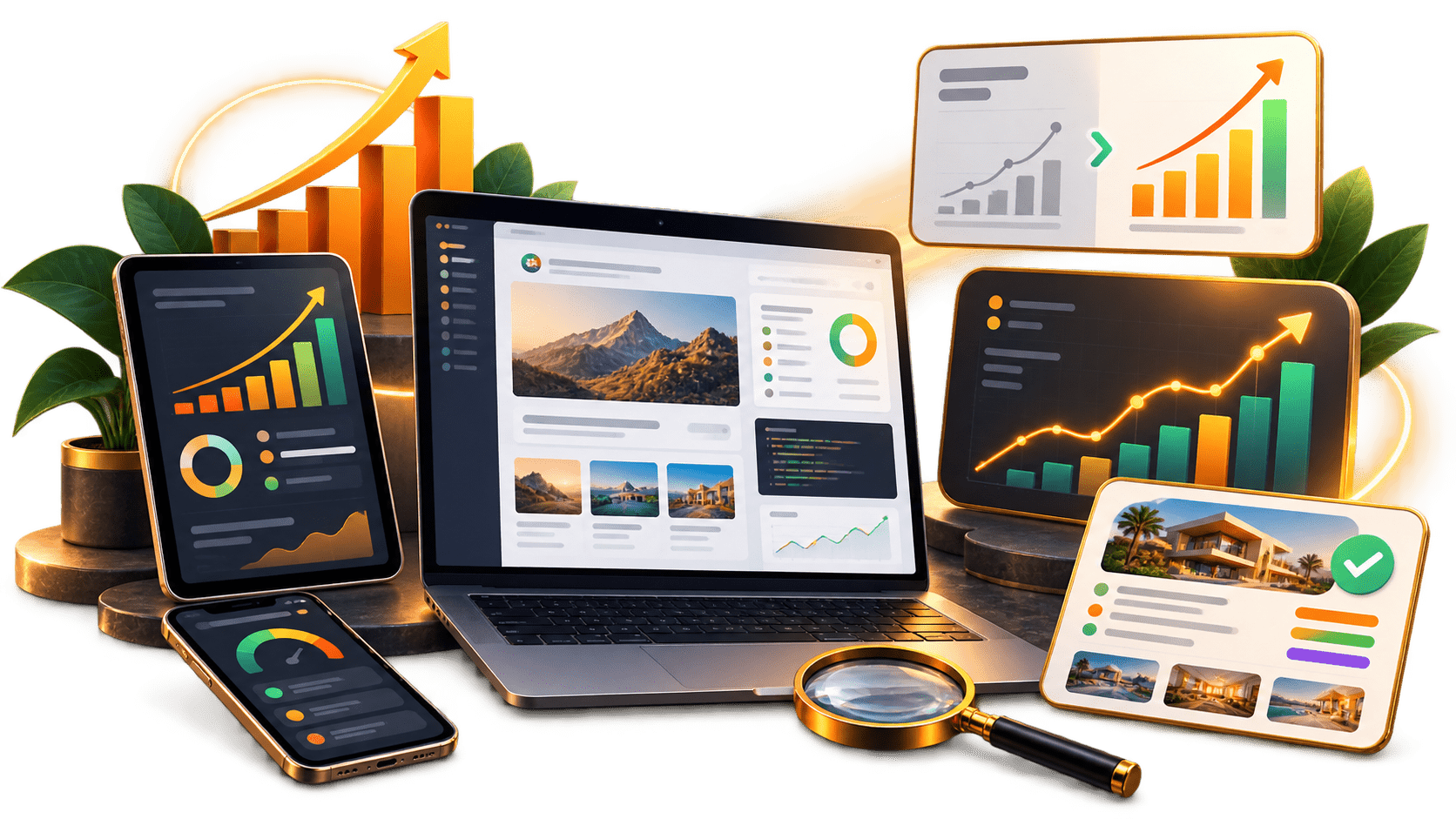 SEO case studies showing website analysis, technical investigation, performance growth and project results