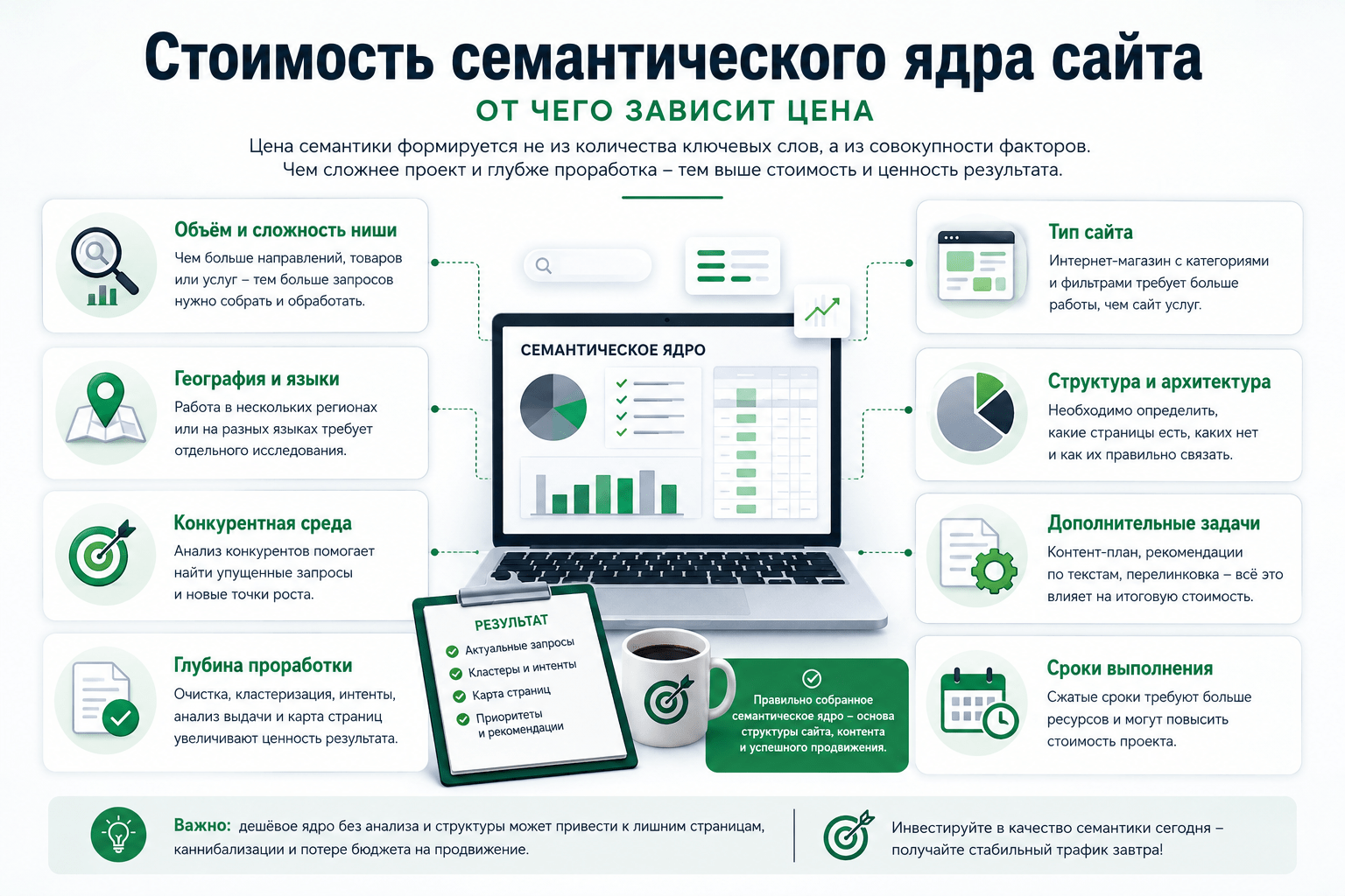 Стоимость семантического ядра сайта – основные факторы цены