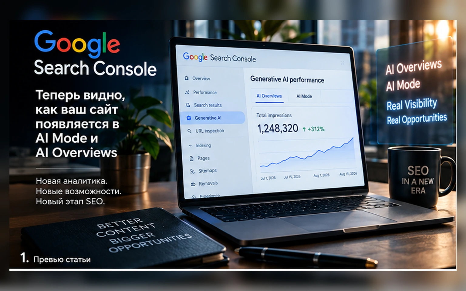 AI-видимость сайта в Google Search Console Google Search Console и новый отчёт видимости сайта в AI Mode и AI Overviews