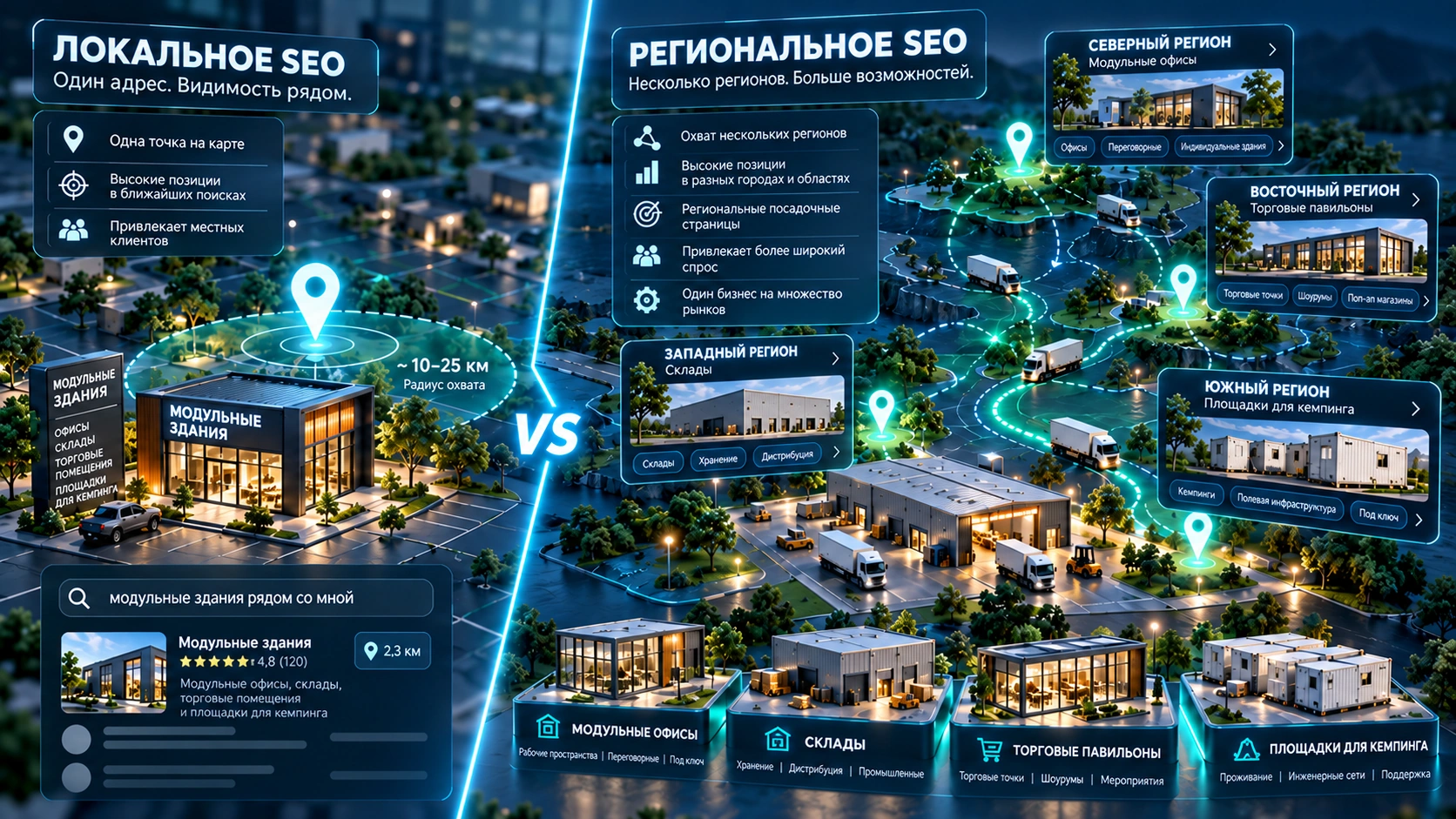 Сравнение локального SEO и регионального продвижения сайта