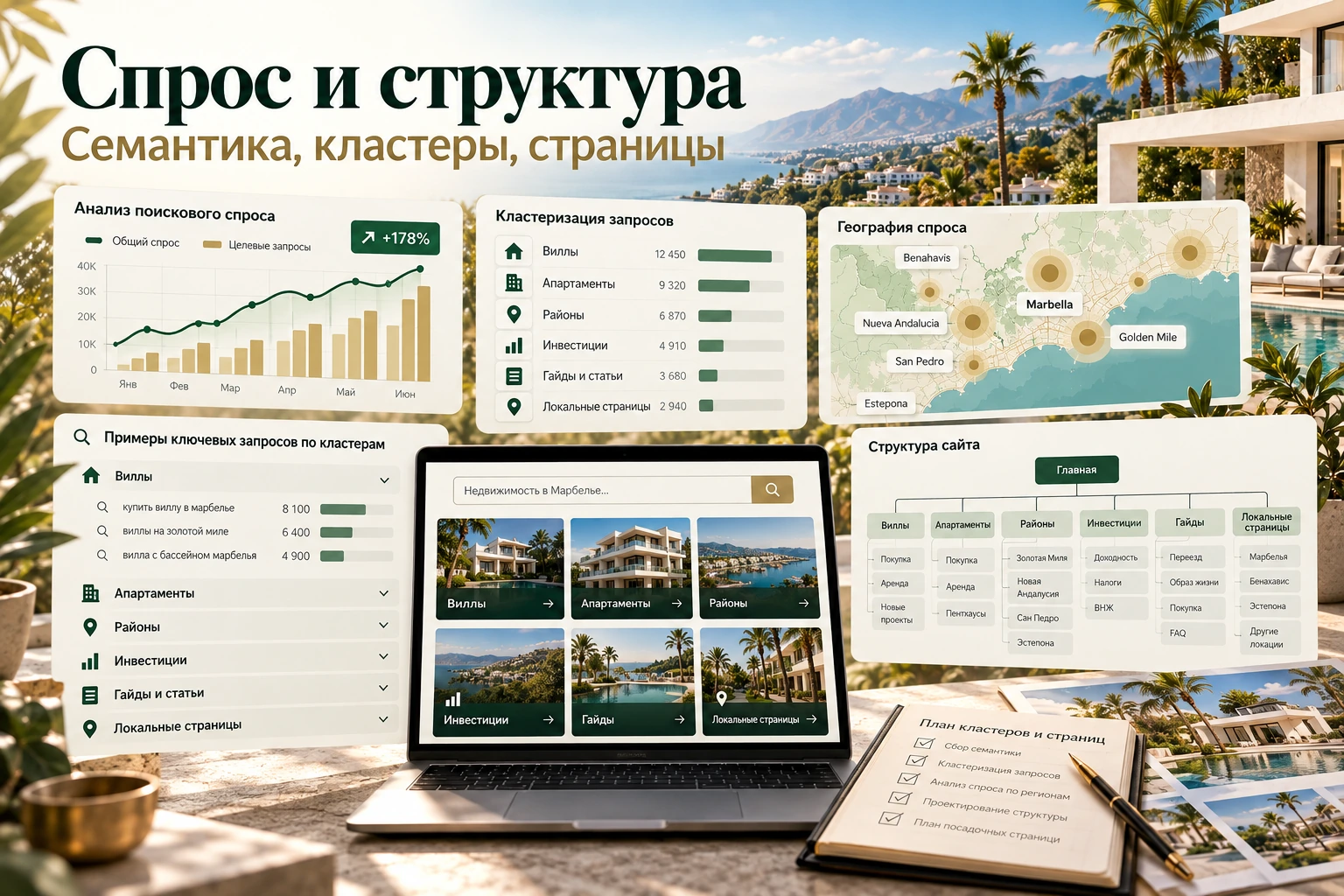 Спрос и структура сайта после аудита Семантика, кластеры запросов и структура сайта агентства недвижимости