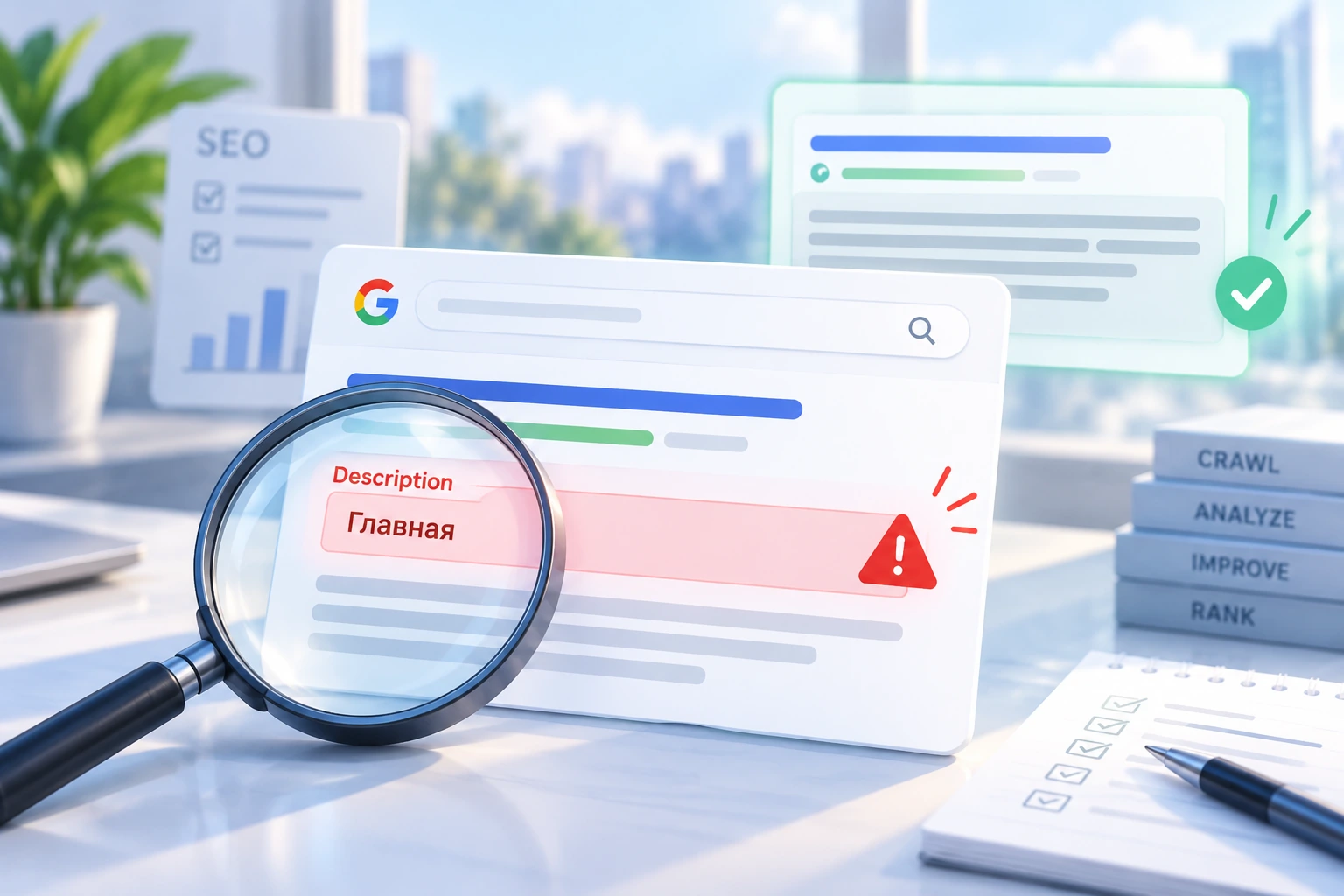 Проблемный Description коммерческой страницы Диагностика метаописания страницы в SEO-аудите