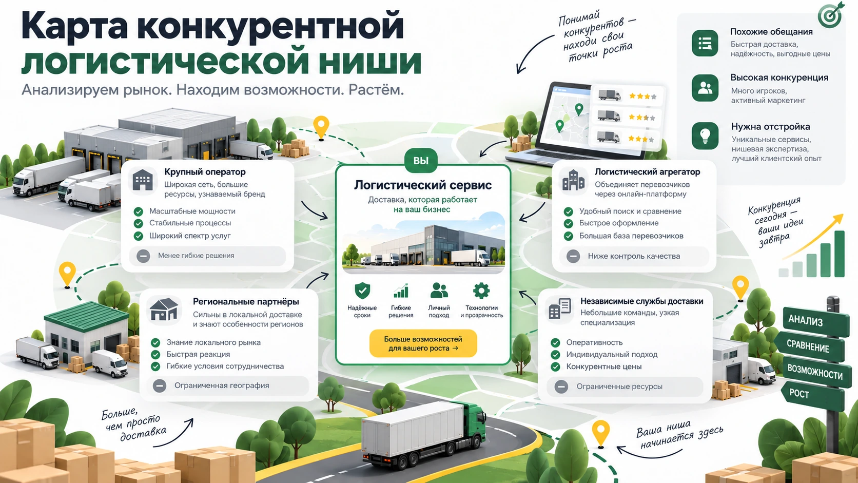 Конкурентное поле логистического сервиса Карта конкурентной логистической ниши