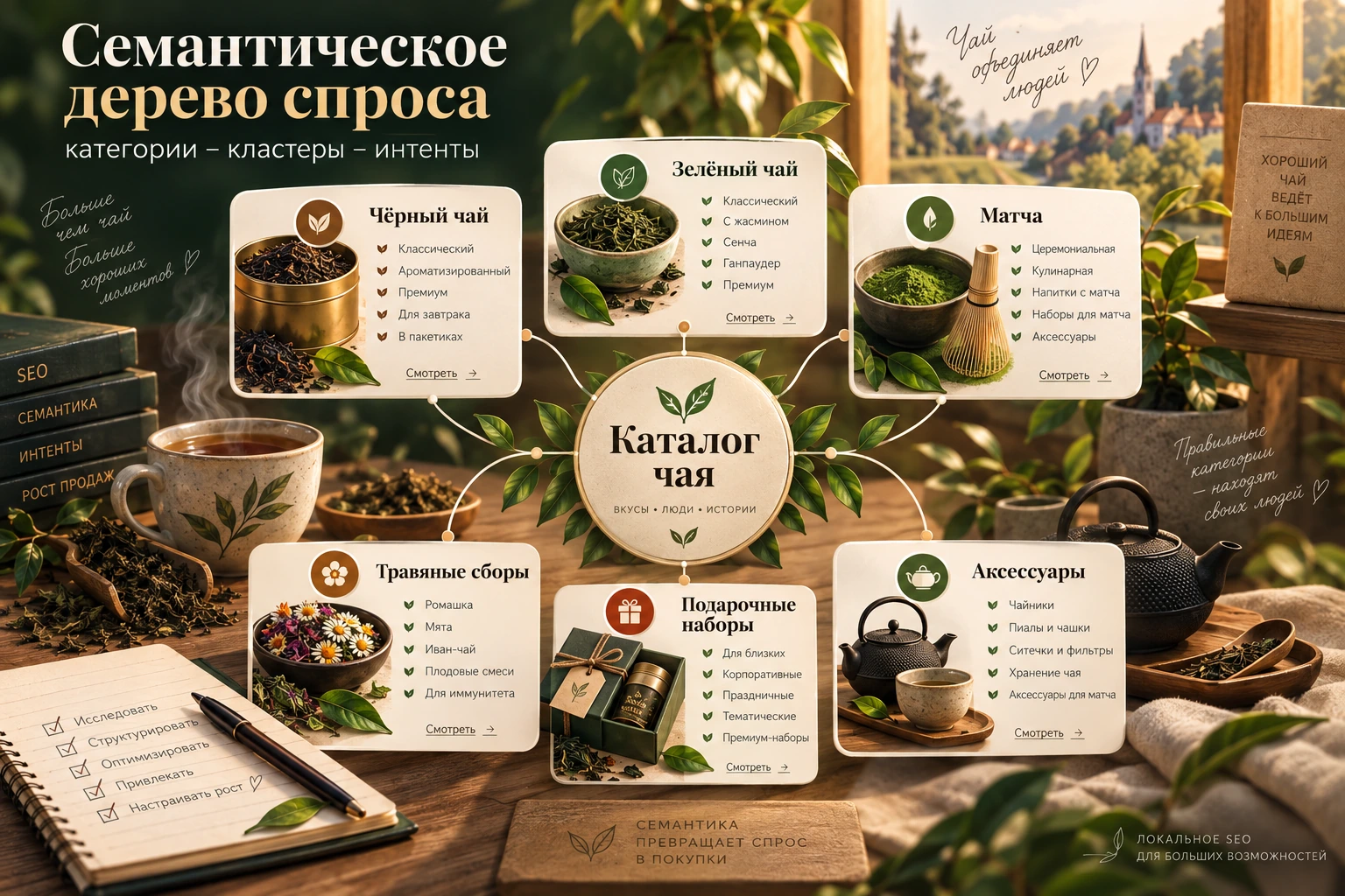 Структура семантики чайного интернет-магазина Семантическое дерево каталога интернет-магазина чая