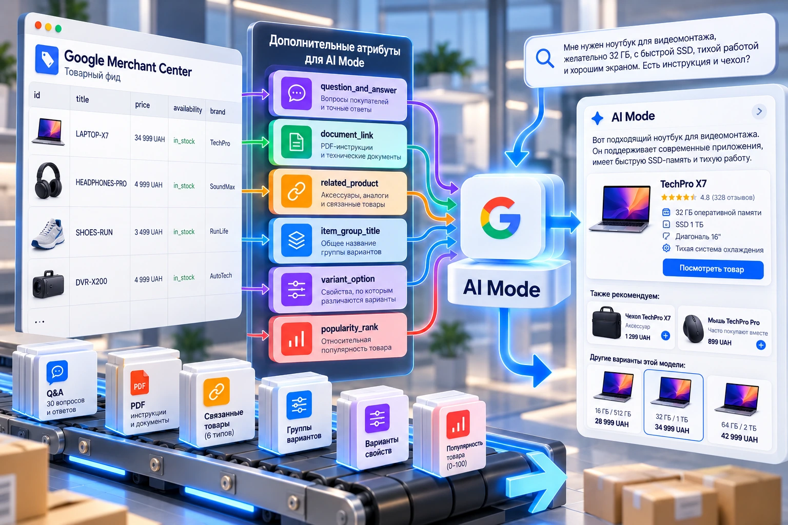 Новые атрибуты Google Merchant Center для AI Mode и товарного фида