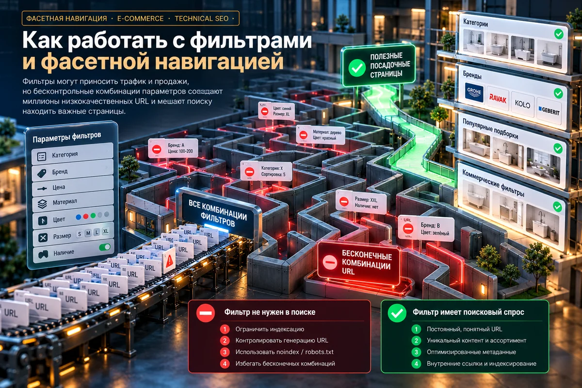 SEO-логика фасетной навигации интернет-магазина: полезные фильтры и технические комбинации