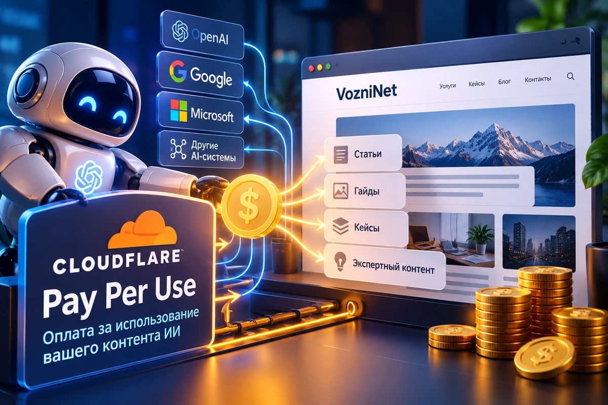 Cloudflare Pay Per Use и монетизация контента сайта для искусственного интеллекта